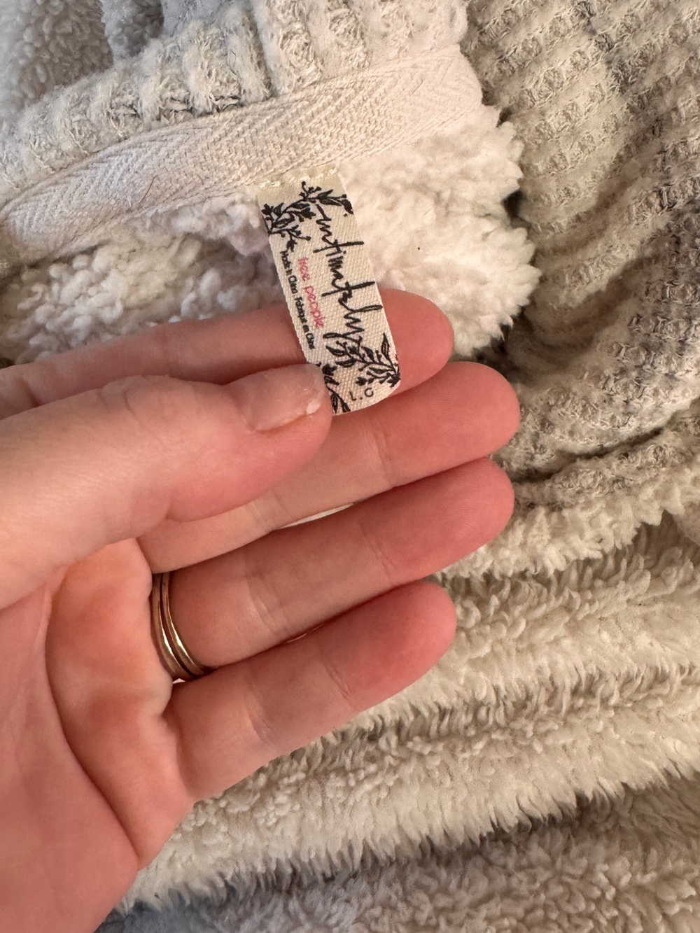 Free People Cream Oversized Plush Hoodie Pullover - Picture 5 of 5
